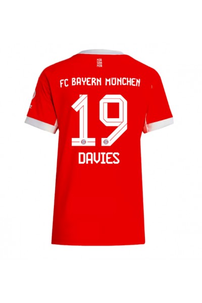 Bayern Munich Alphonso Davies #19 Jalkapallovaatteet Naisten Kotipaita 2025-26 Lyhythihainen Bayern Munich Alphonso Davies #19 Jalkapallovaatteet Naisten Kotipaita 2025-26 Lyhythihainen